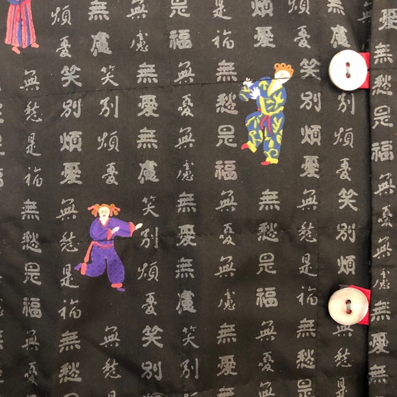 Chico’s Oriental Design Button Down Top Silk Sz 0 - Picture 10 of 12